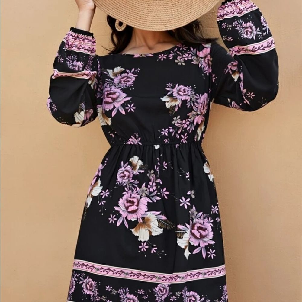 Floral Print Flounce Dress